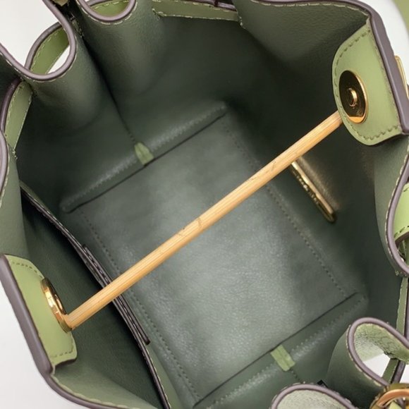 Michael Kors Emilia Small Bucket Bag Messenger Leather Light Sage - Picture 8 of 16